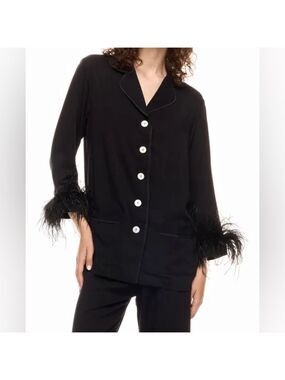 Sleeper Party Pajama Top with Feathers